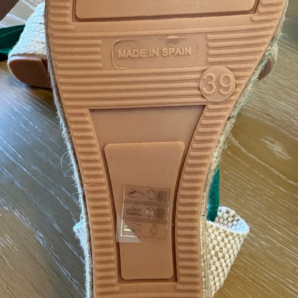 Boden Cassie Green Suede Espadrille Wedges Shoes Womens Size Size 39 US 8.5 - Picture 9 of 10